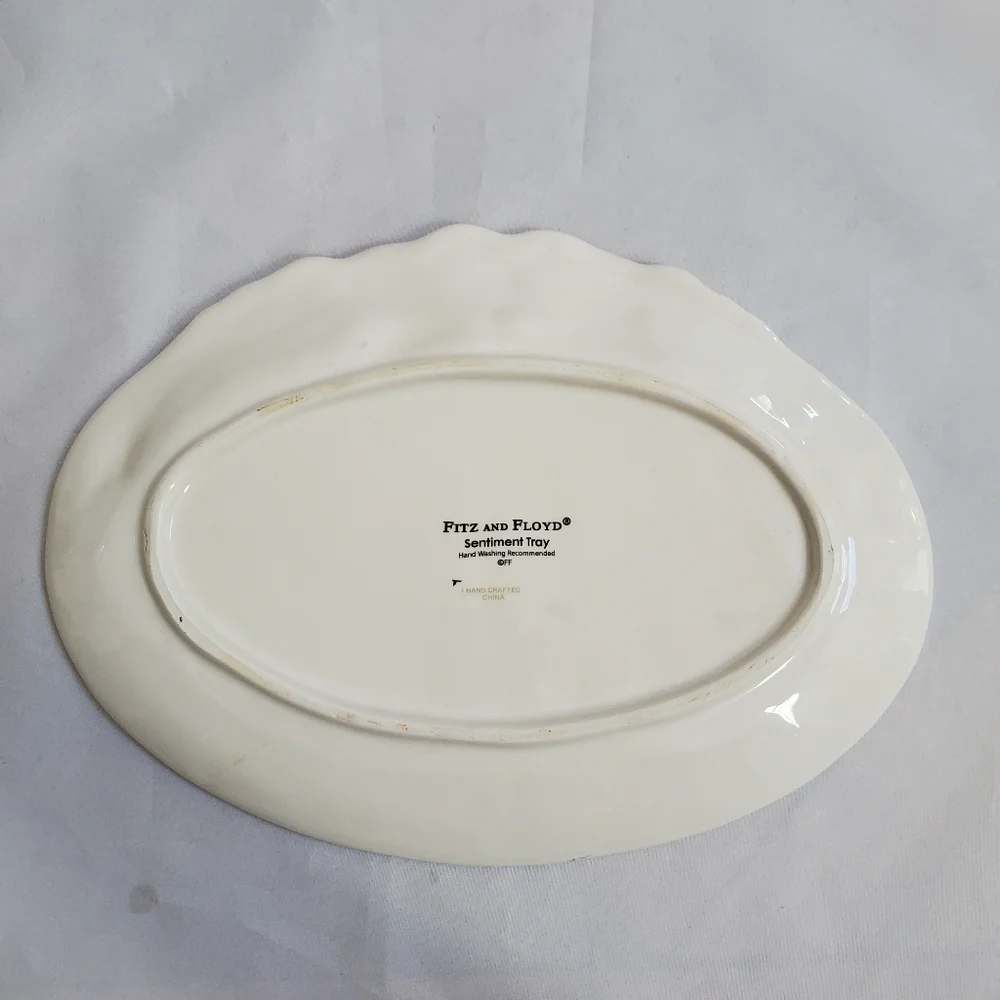 Fitz and Floyd Christmas Home Warms the Heart Sentiment Cookie Tray Plate